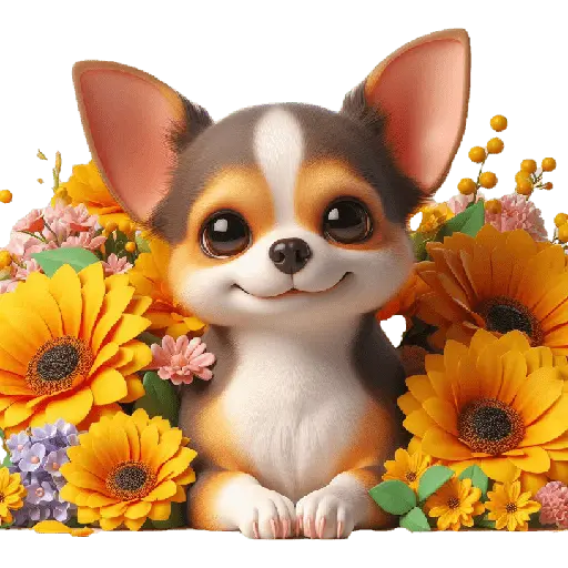 Chihuahua flores amarillas 🏵🌻 11