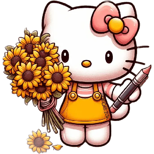 Flores amarillas Hello Kitty🎀🌻 14