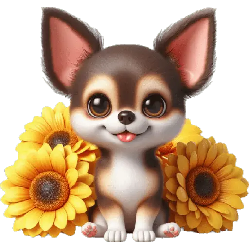 Chihuahua flores amarillas 🏵🌻 8
