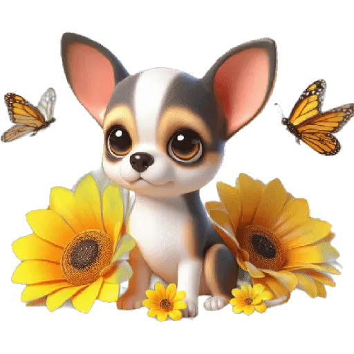 Chihuahua flores amarillas 🏵🌻 16