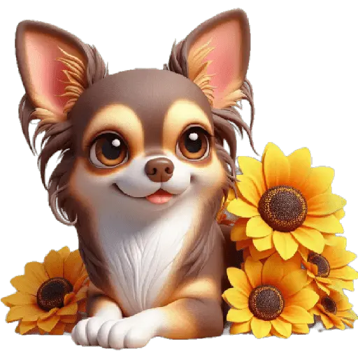 Chihuahua flores amarillas 🏵🌻 4