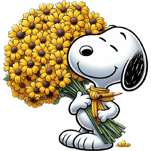 Flores amarillas Snoopy 🐾🌻🌼 8