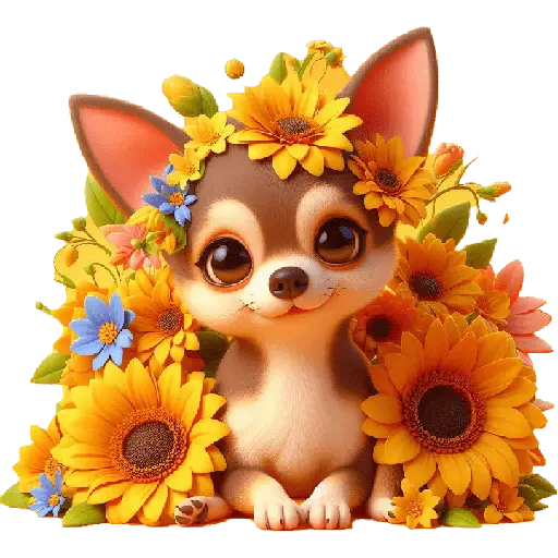 Chihuahua flores amarillas 🏵🌻 2