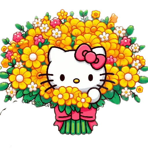 Flores amarillas Hello Kitty🎀🌻 9