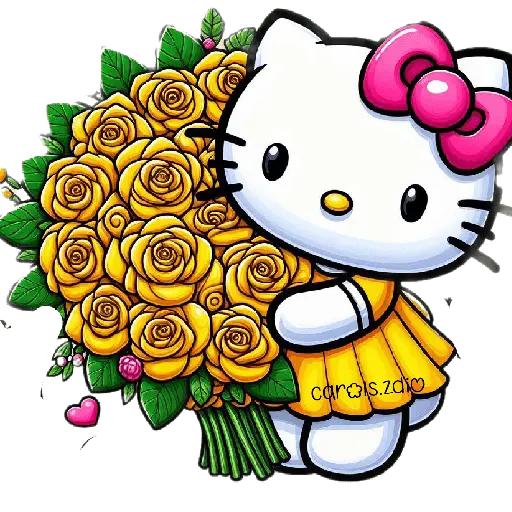 Flores amarillas Hello Kitty🎀🌻 6