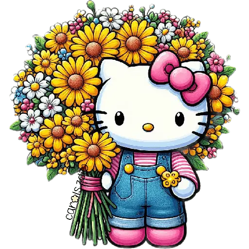 Flores amarillas Hello Kitty🎀🌻 10