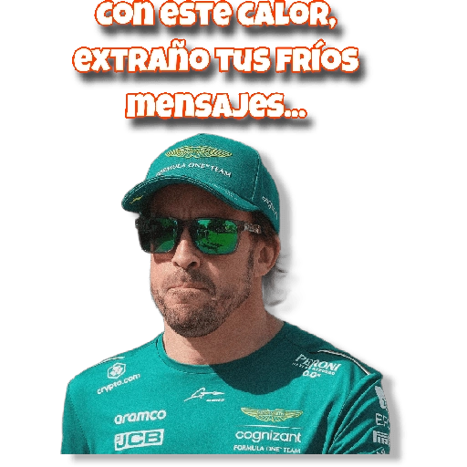 con este CALOR, EXTRAño TuS FRÍOS mensajes... crypto.com ONE TEAM A aramco JCB PERONI 0.0° E cognizant FORMULA ONE TEAM