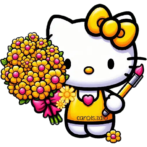 Flores amarillas Hello Kitty🎀🌻 5