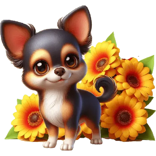 Chihuahua flores amarillas 🏵🌻 3