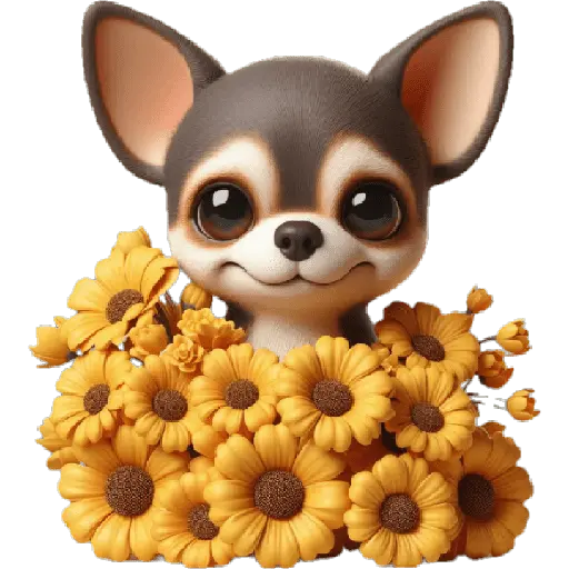 Chihuahua flores amarillas 🏵🌻 13
