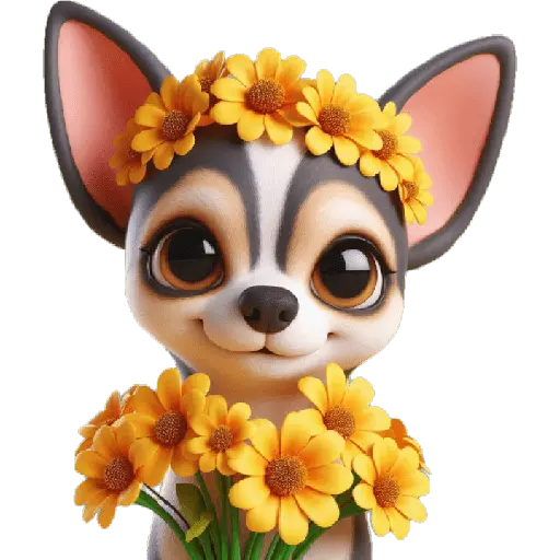 Chihuahua flores amarillas 🏵🌻 7