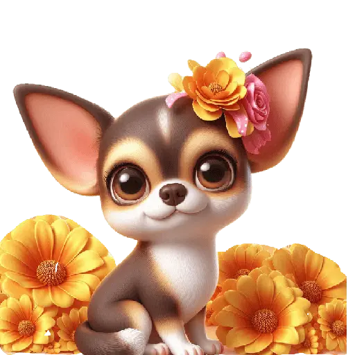 Chihuahua flores amarillas 🏵🌻 17