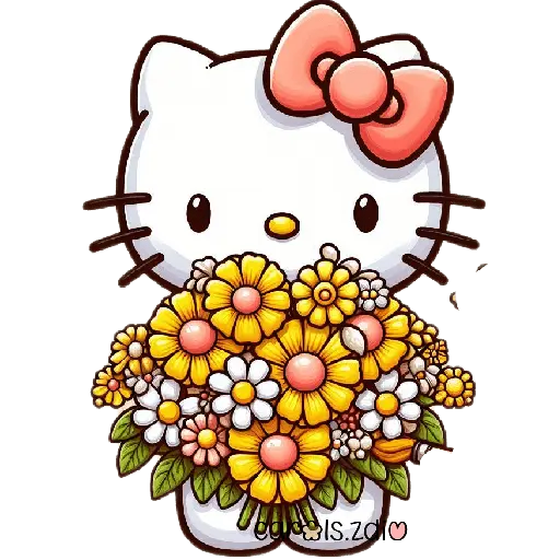 Flores amarillas Hello Kitty🎀🌻 2