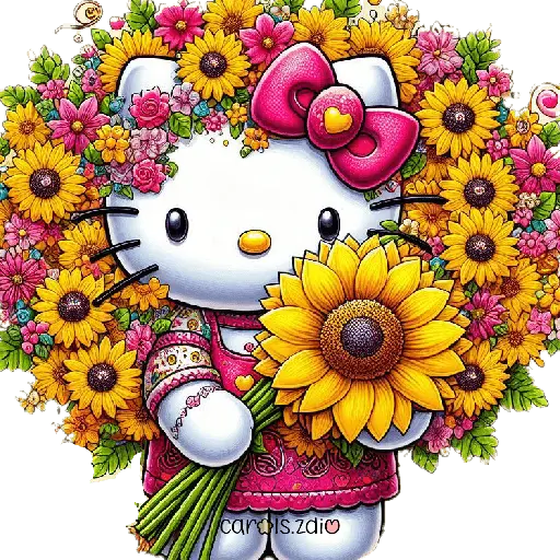 Flores amarillas Hello Kitty🎀🌻 4