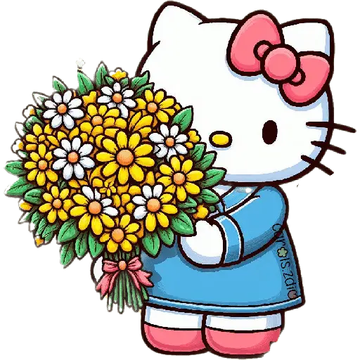 Flores amarillas Hello Kitty🎀🌻 12