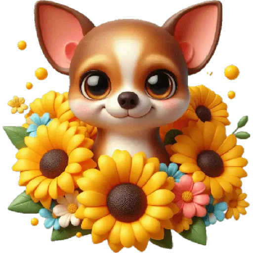 Chihuahua flores amarillas 🏵🌻 20