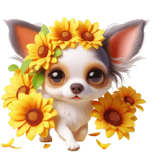 Chihuahua flores amarillas 🏵🌻 18