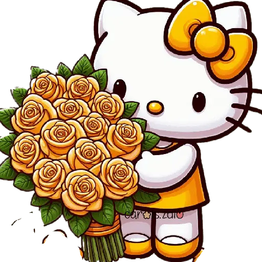 Flores amarillas Hello Kitty🎀🌻 8