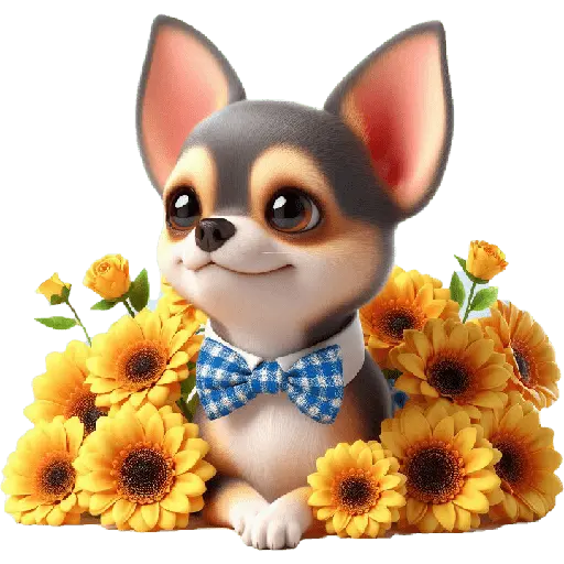 Chihuahua flores amarillas 🏵🌻 14
