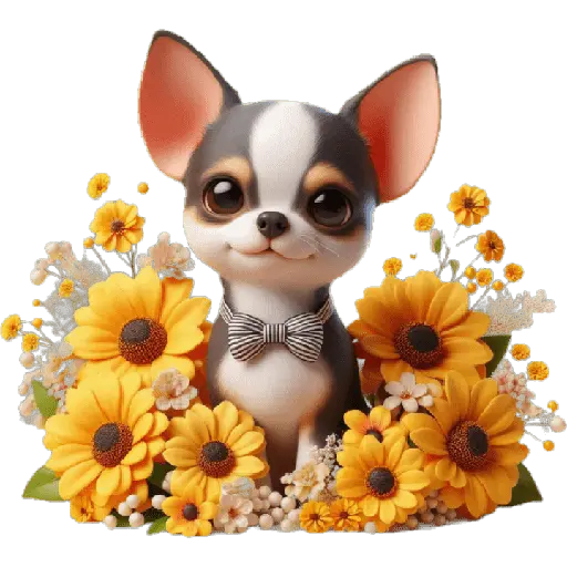 Chihuahua flores amarillas 🏵🌻 6