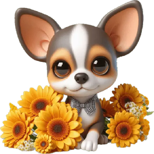 Chihuahua flores amarillas 🏵🌻 9