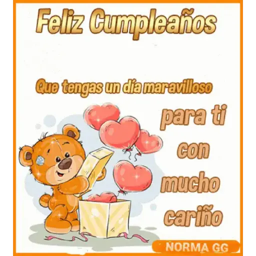 Feliz Cumpleaños Que tengas un dia maravilloso para ti con mucho cariño NORMA GG