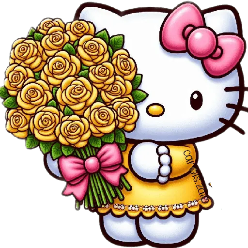 Flores amarillas Hello Kitty🎀🌻 7