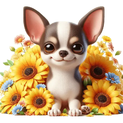Chihuahua flores amarillas 🏵🌻 19